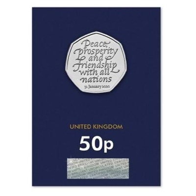 2020 BU 50p Coin (Card) - Brexit